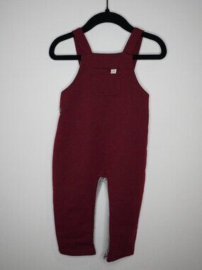 Me & Henry 6-9M Knit Overall Red Burgundy Button